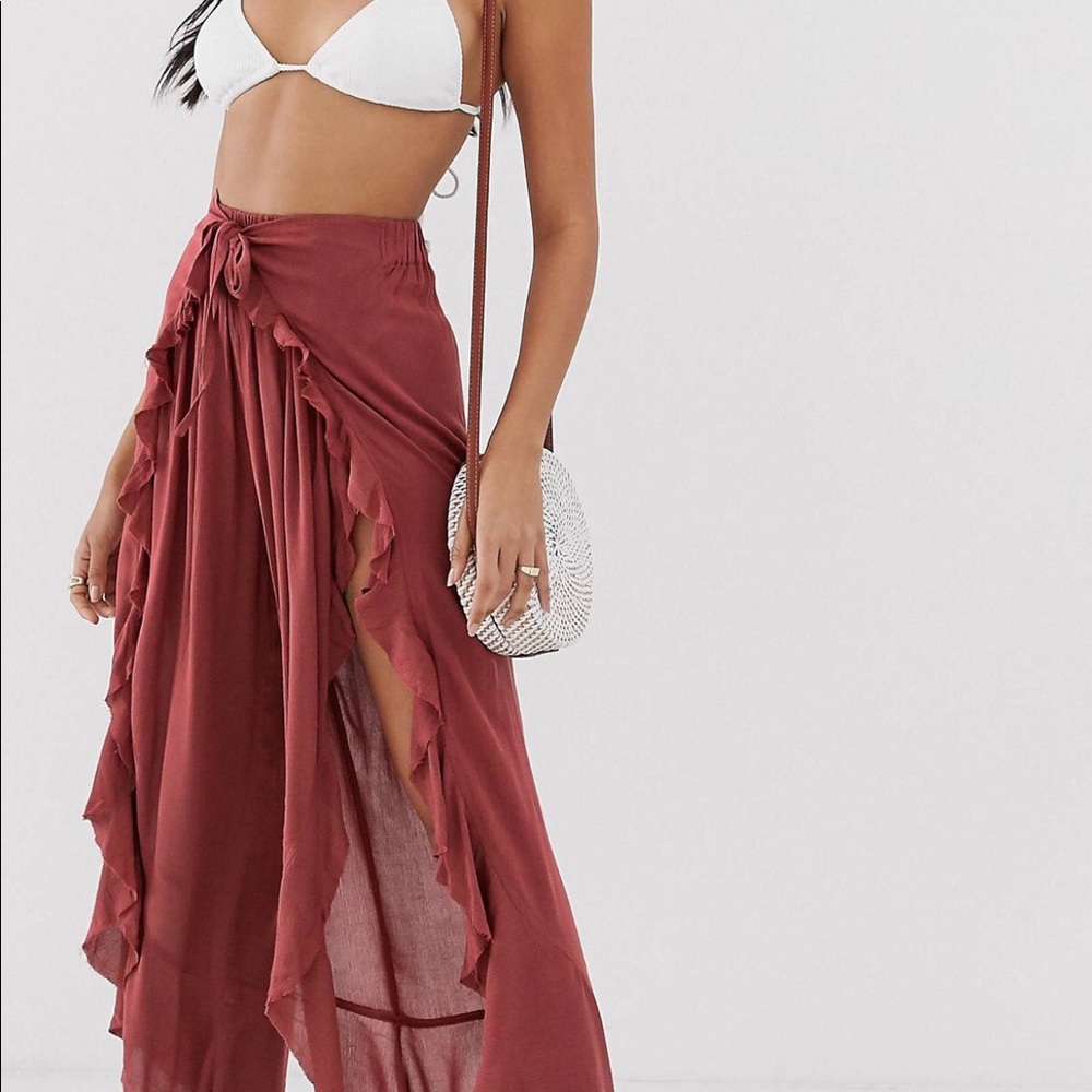 ASOS ruffle split pants